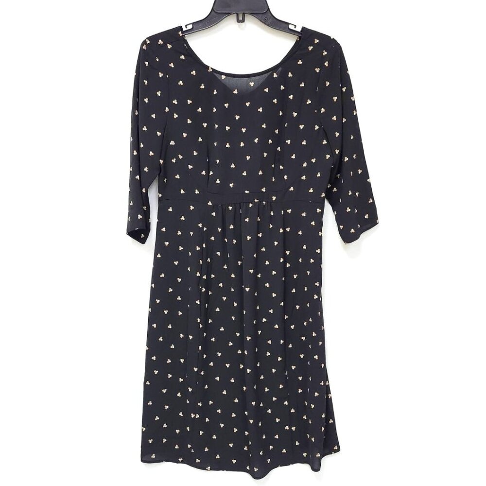 Seraphine Women's Black Midi Shift Dress W/Brown Minnie Ears Size 6 & 8